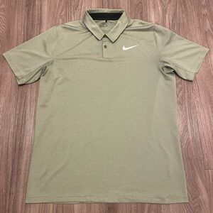Nike Mobility Control Stripe Polo Golf Shirt Mens Medium Green AH9151-385